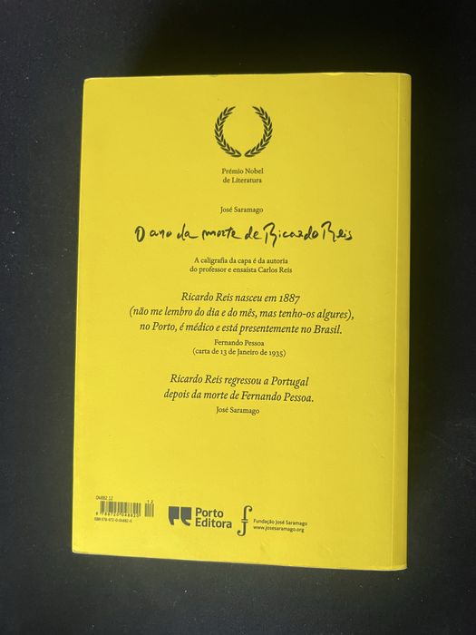 O Ano da Morte de Ricardo Reis - José Saramago