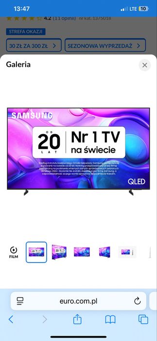 Samsung Qled TQ65Q6FAAU smart tv wifi HDR