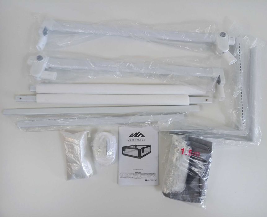 NOWA Barierka ochronna do łóżka Zehnhase 150 cm szara wysoka