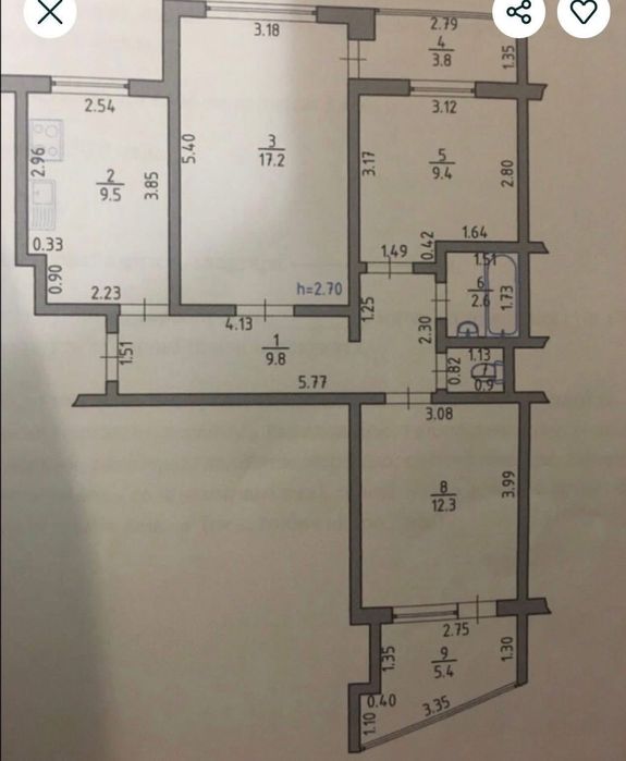 Продам 3 кімнатної квартири Відродження.