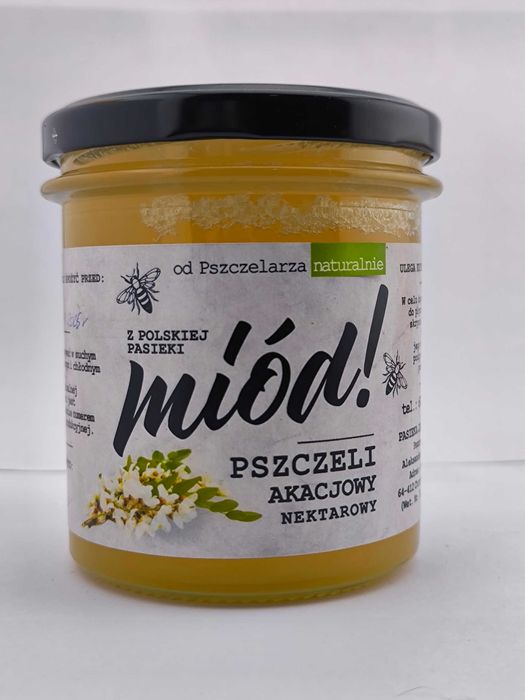 Miód akacjowy 350ml, naturalny, bezpośrednio od pszczelarza