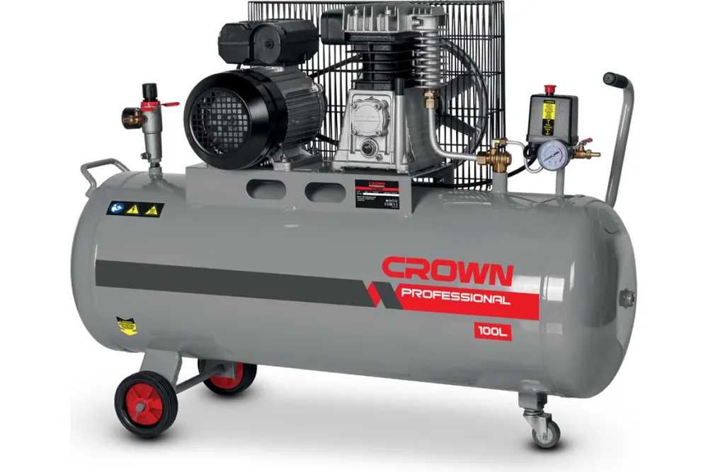 Компресор ремінний CROWN 100л 3.2кВт 10атм 450л/хв компрессор Польша