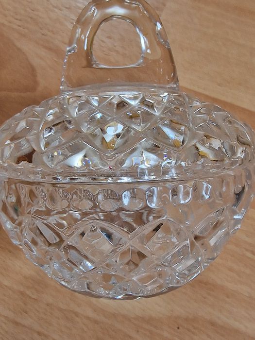 Puzderko -cukiernica Kryształ odlew prl cena 25 zl