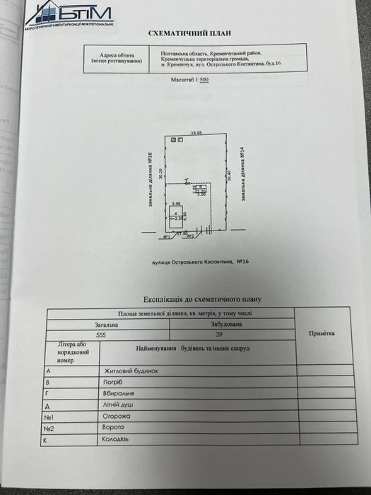 Продам приватизовану ділянку у Крюкові