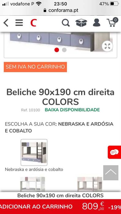 Beliche Conforama com colchoes incluidos - como novo e muito Robusto