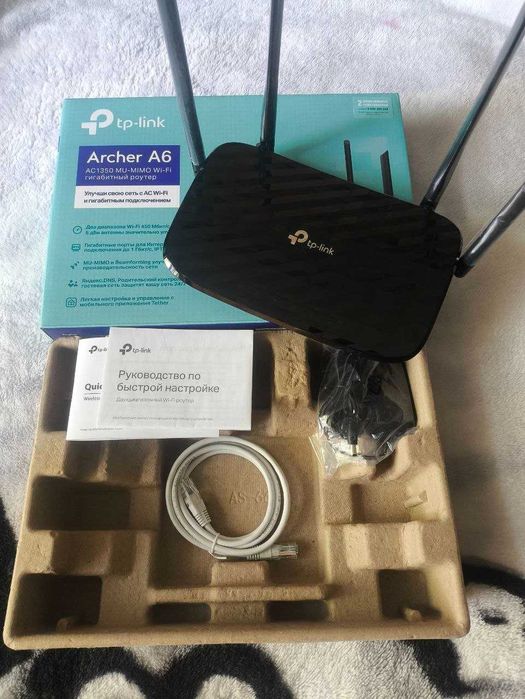 Роутер Гигабитный TP-Link Archer A6 AC1350 MU-MIMO