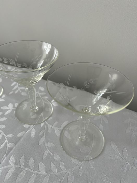 Kieliszki kryształowe martini szampan PRL