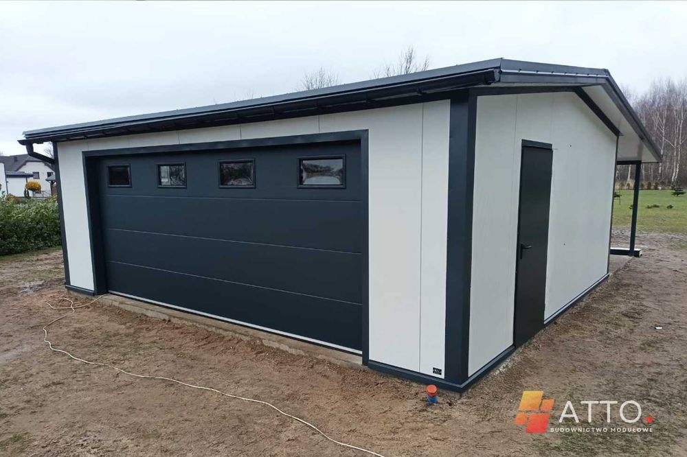 Garaż ocieplony PIR | Hala z płyty warstwowej | 6x8m / 5x7m | Zgłoszenie