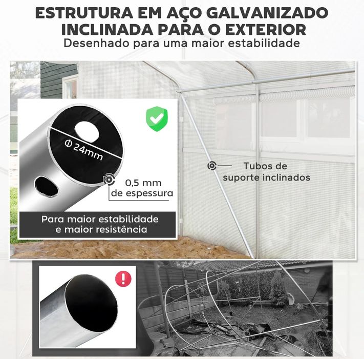 Estufas 4x3x2 metros Novas com entrega incluída.