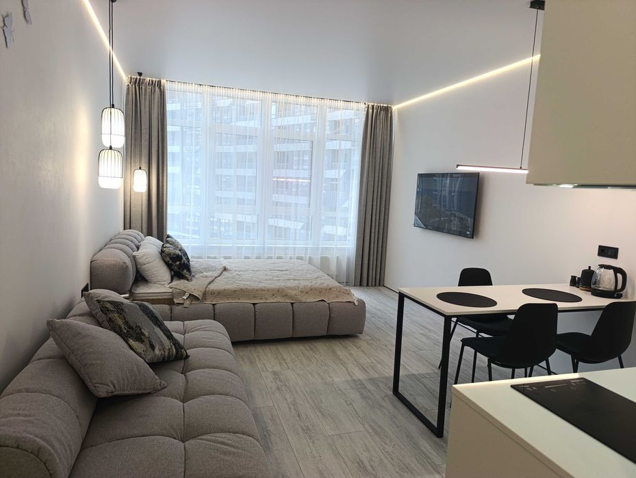 Стильная студия 30 м² с мебелью и техникой возле моря / ЖК Атмосфера. 7 этаж