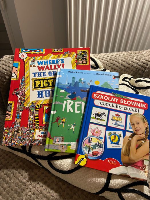 Zestaw do nauki angielskiego dla dzieci. Where’s Wally, słownik, ANG