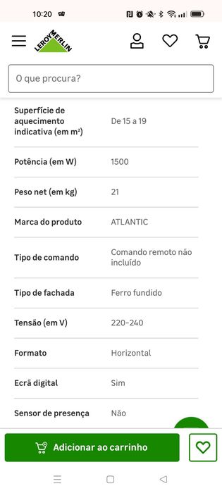 Aquecedor ferro fundido Atlantic 150ow