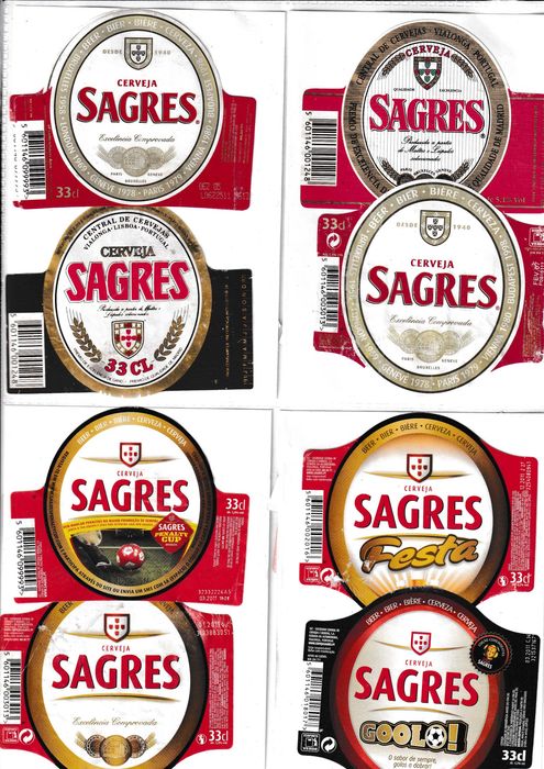 Rotulos de Cerveja Sagres muito antigos