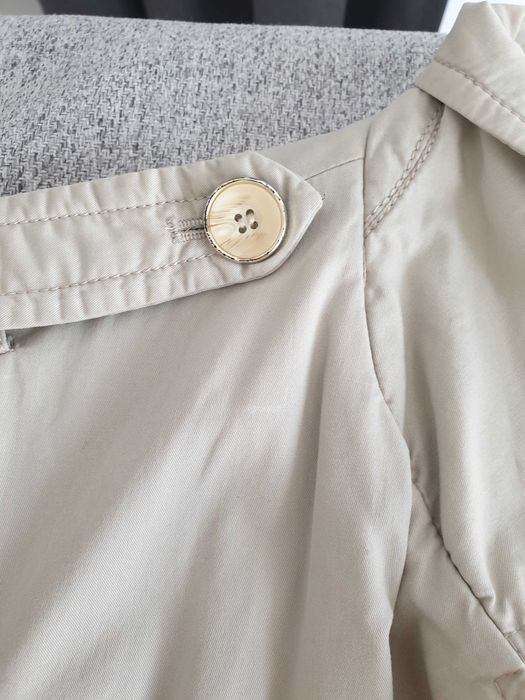 Jasnobeżowy bawełniany Płaszcz damski Trencz Rozmiar 38/S/44