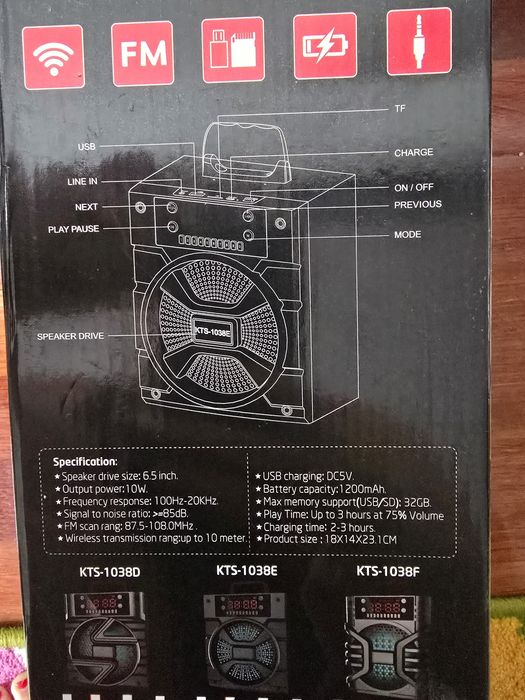 Coluna Bluetooth Portátil Nova