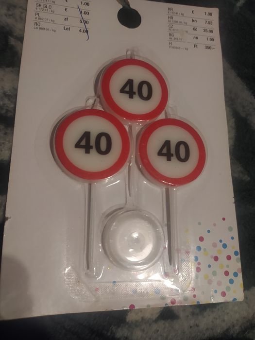 Świeczki urodzinowe czterdziestka