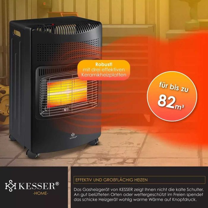 Інфрачервоний газовий обігрівач KESSER 4200W 35 x 42 x 74 см чорний