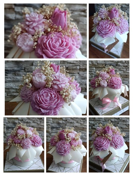 Zapachowy Bukiet z wosku sojowego prezent dekoracja rękodzieło