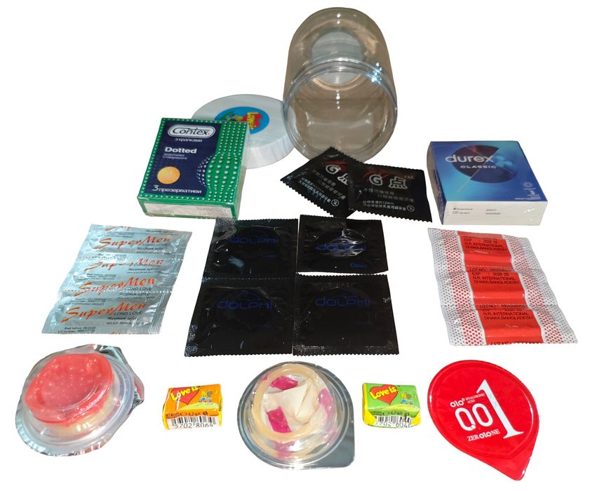 Набор презервативов подарочный 21 шт и 48 шт в банке Love is..Contex Durex Olo