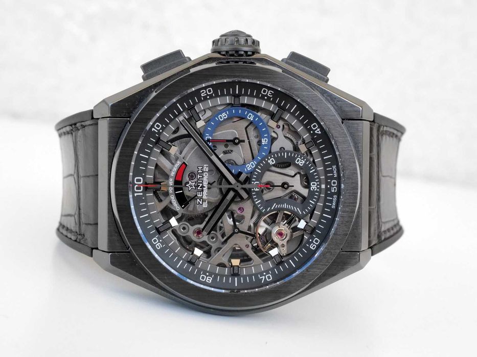 Zenith Defy El Primero 21 Black Ceramic Chronograph Skeleton Dial 44