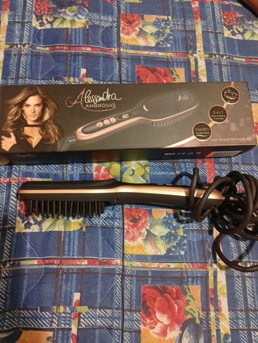 Escova para alisar,prancha com placa em cerâmica e maquina pontas