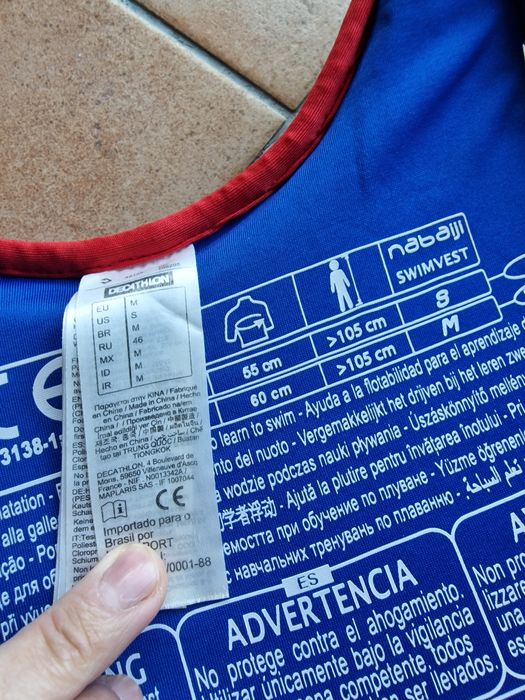 Colete de Natação espuma azul-vermelho