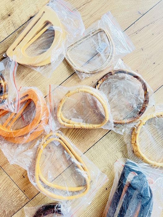 Nowe Drewniane rączki do torebek ze sznurka okrągłe bambusowe podłużne