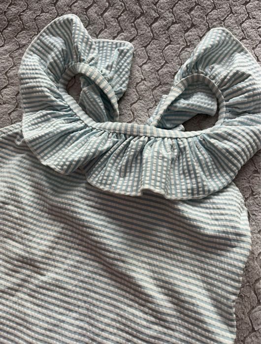 Strój kąpielowy H&M paski falbanka 74/80