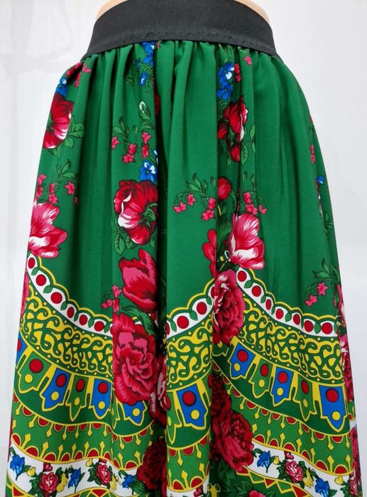Spódnica ludowa, góralska zielona S/M poza kolano