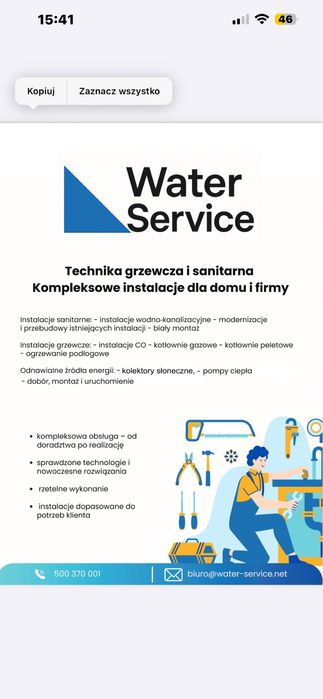 Pomoc Hydraulik awarie woda gaz pompy ciepla pellet