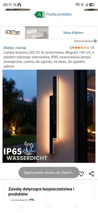 Lampa ścienna LED 25