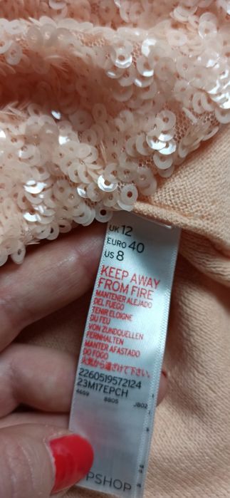Błyszczący sweterek damski Topshop L