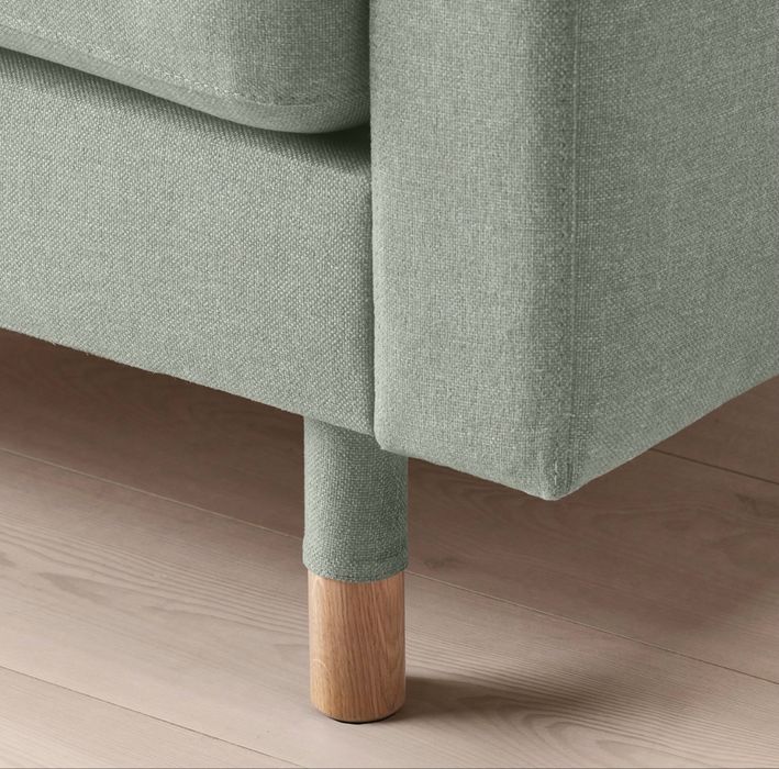 LANDSKRONA Sofá 3 lugares IKEA, verde claro/madeira