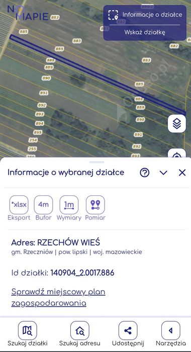 Działki rolne w m. Stary Rzechów - Więcej