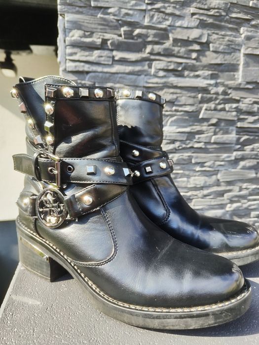 Botki Guess czarne skóra 39