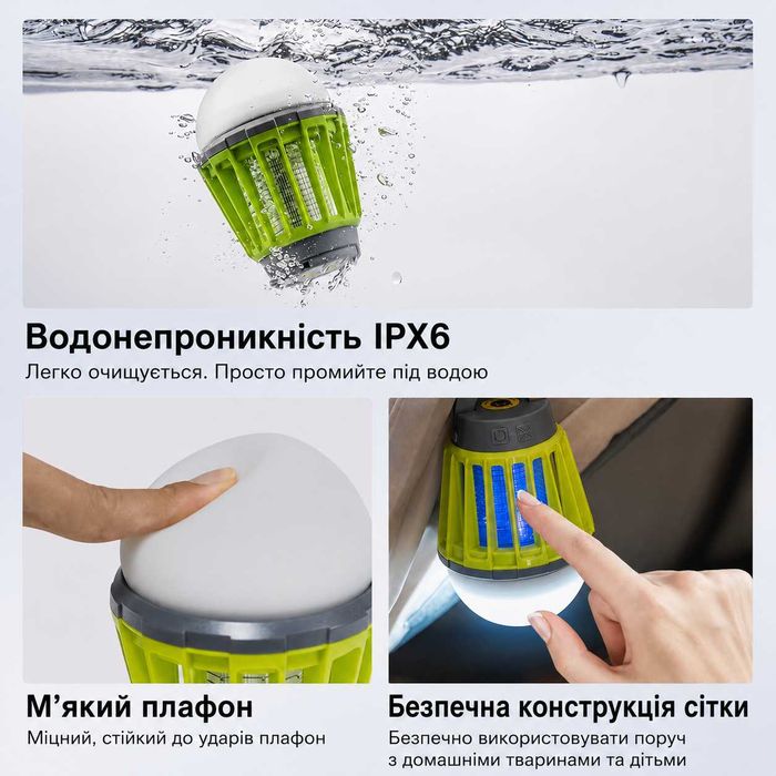 Лампа від комарів акумуляторна LED 2000mAh мухоловка фумігатор ліхтар кемпінговий знищувач комах нічник інсектицидна лампа антимоскінта лампа фумигато