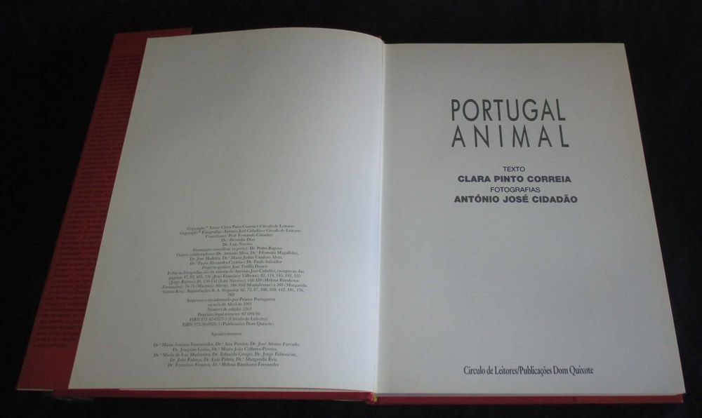 Livro Portugal Animal Clara Pinto Correia António José Cidadão