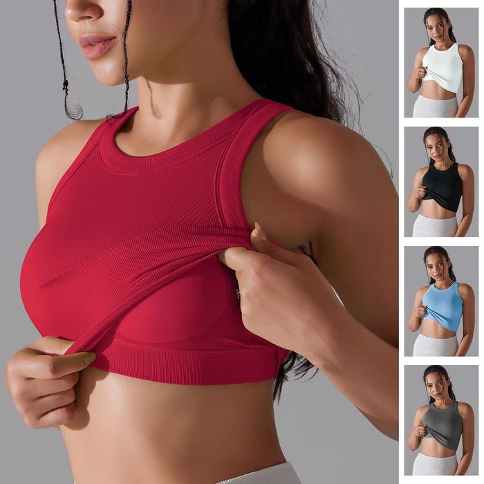 Спортивна Двошарова Майка-Топ з Додатковою Підтримкою, 6 Кольорів