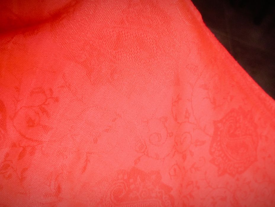 Палантин шарф красный и горчичный