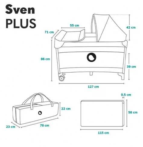 Lionelo Sven Plus - Berço de bebé / Berço de viagem