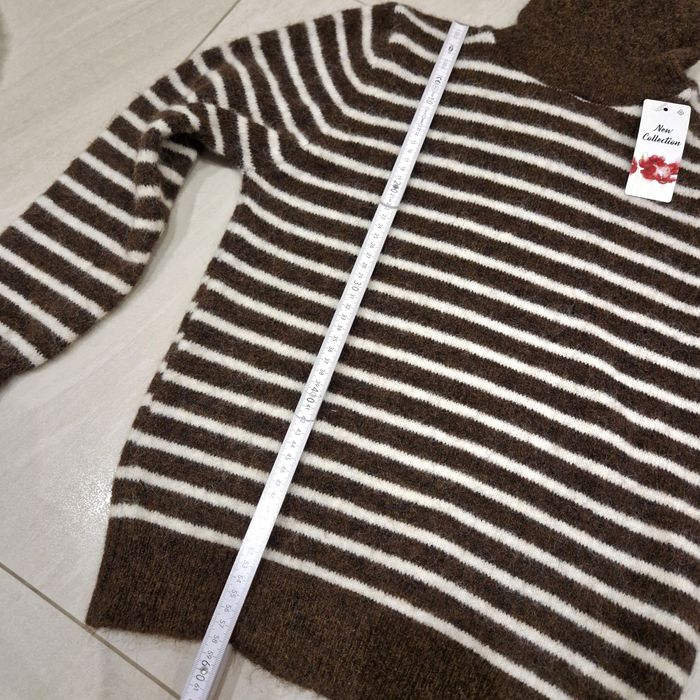 Brązowy golf w paski | miękki sweter | jesień zima | nowy