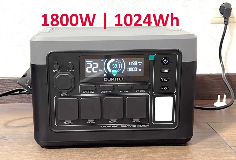 Зарядна станція Oukitel P1000E Plus 1800W 1024Wh LiFePO4 Нова