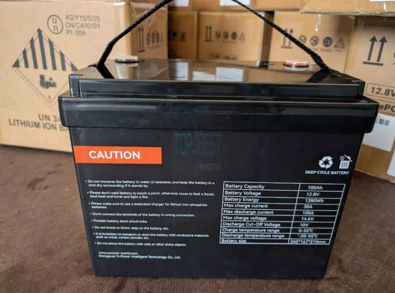 Акумулятор літій-залізо-фосфатний LiFePO4 100 Aч 12.8 В 1280Вт з BMS