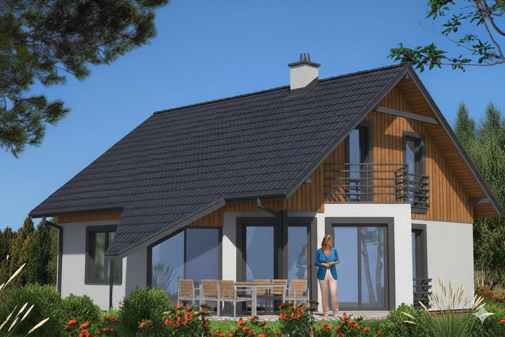 Działka z fundamentami – WIDOK NA LAS