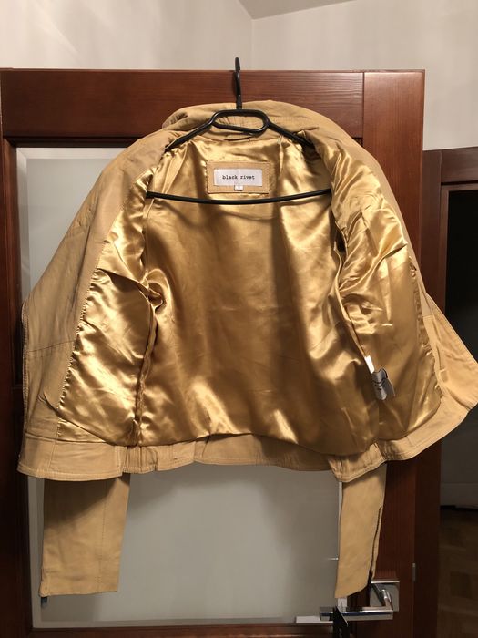 Kurtka skórzana musztardowa black rivet