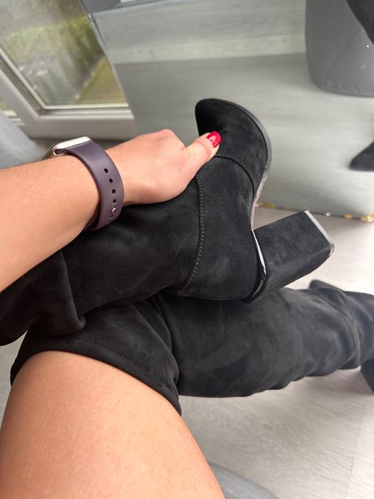 Ботфорди-панчохи натур.замша 37