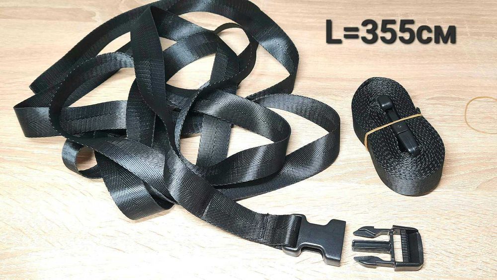 Гачки та нейлонові регульовані ремні для кріплення багажу на даху авто