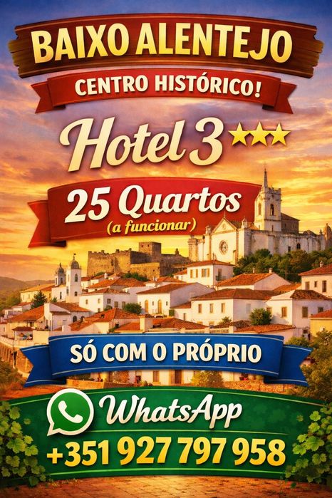 Baixo Alentejo Hotel 3* zona nobre hotel com história só com o próprio