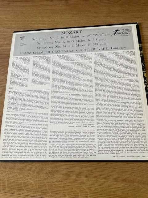 vinil MOZART Symphony n.31,32,34