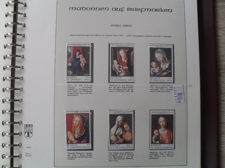 Klaser Madonnen auf Briefmarken 121 ZNACZKÓW POCZTOWYCH niestemplowane
